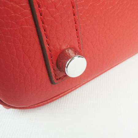 Hermes Birkin 30Cm Togo Leather Handbags Red Silver